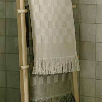 Organic Checkered Bath Towel 3pc Set
